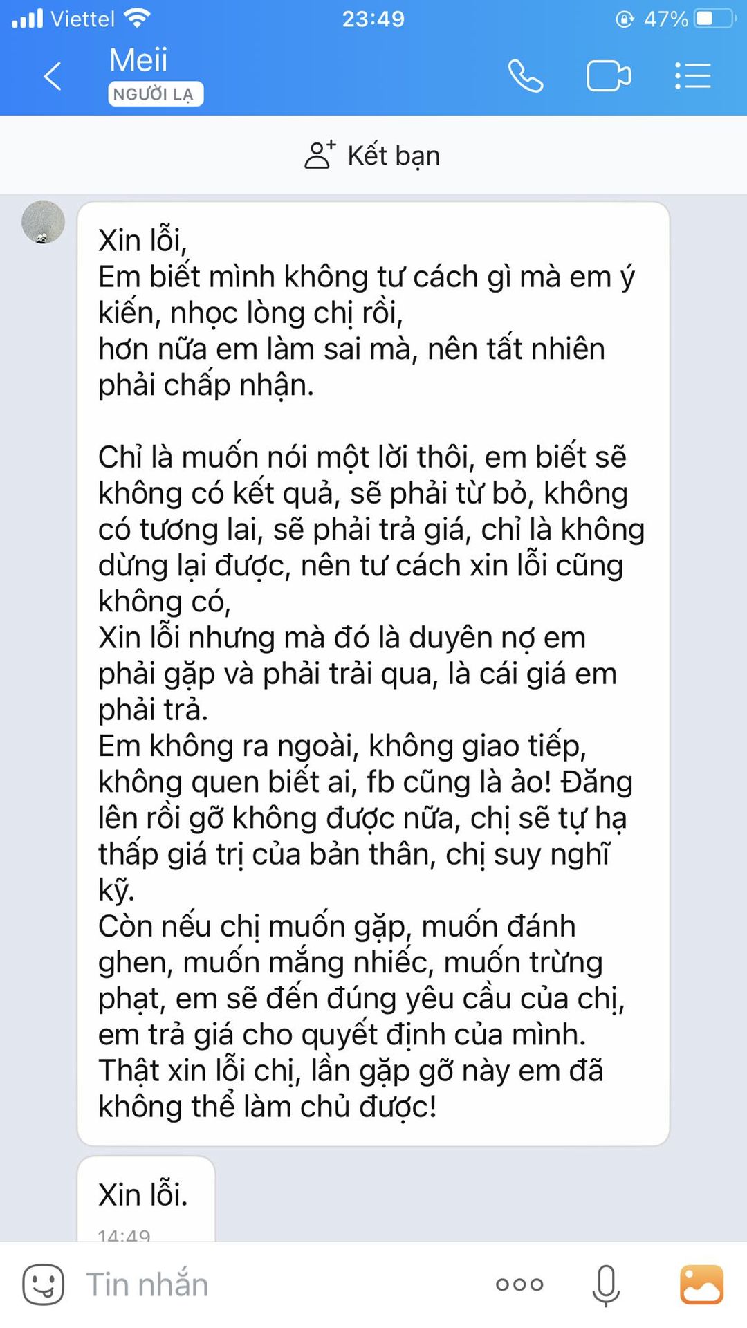 Dân mạng rùng mình vì tin nhắn 3 phần ủy khuất, 7 phần thách thức” của tiểu tam gửi chính thất-1