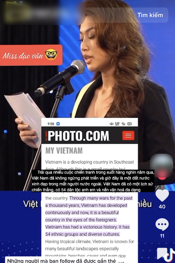Hoa hậu Đoàn Thiên Ân bị tố sao chép bài của người khác trong phần thi thuyết trình Miss Grand Vietnam-1