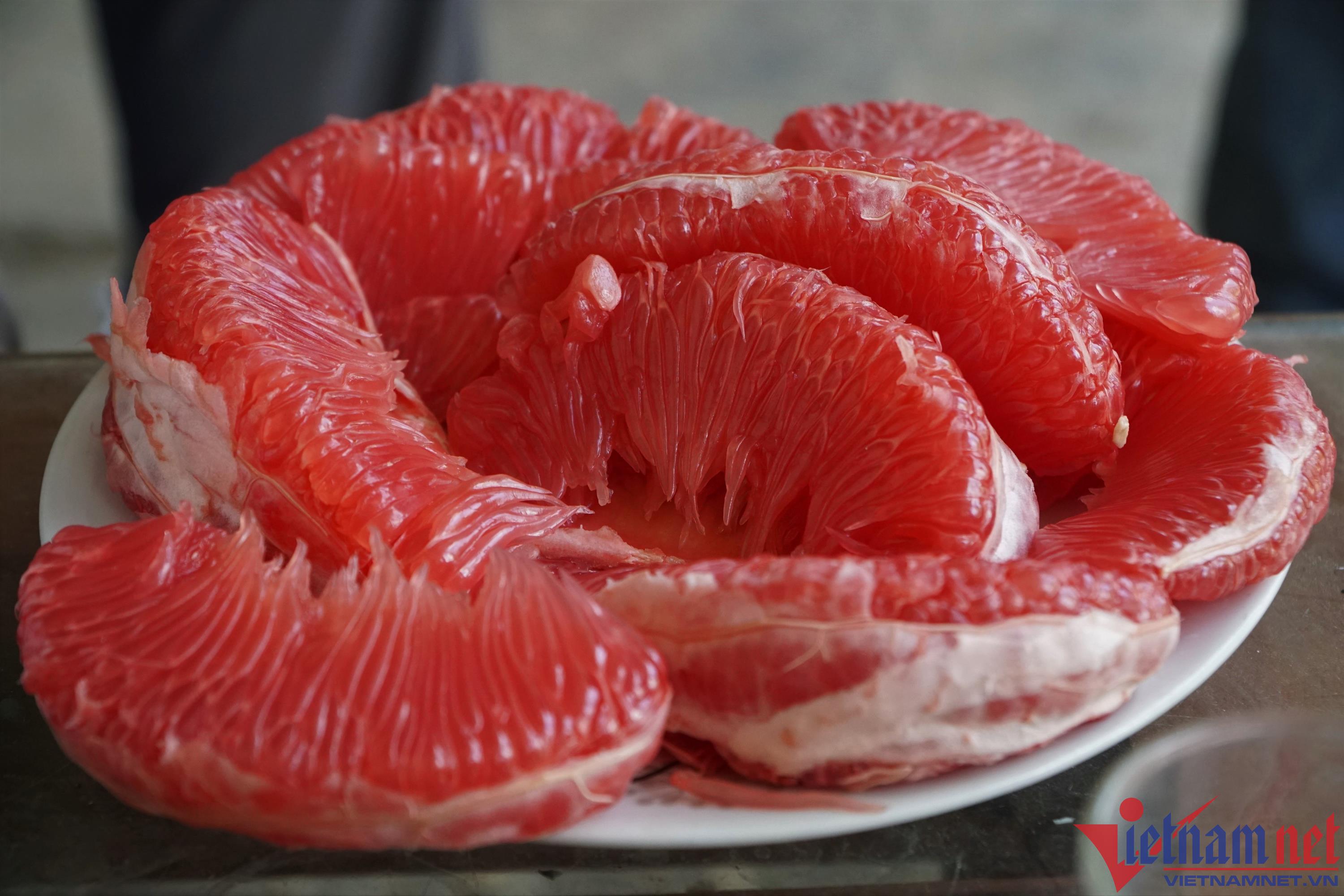 Bưởi đỏ nửa triệu một cặp, thương lái tranh nhau đặt hàng bán Tết-4