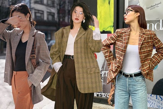 10 cách diện áo blazer kẻ giúp ghi điểm sang trọng