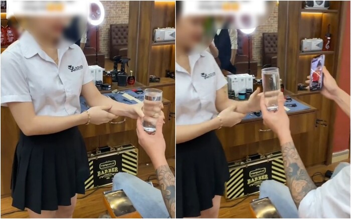 Rầm rộ trend gái trẻ lấy tay chấm mút rồi lấy lưỡi khuấy nước cho khách để nhận tiền khiến netizen kinh sợ-1