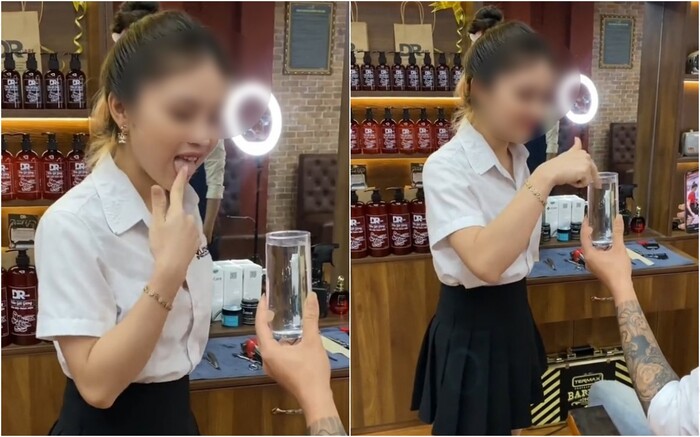 Rầm rộ trend gái trẻ lấy tay chấm mút rồi lấy lưỡi khuấy nước cho khách để nhận tiền khiến netizen kinh sợ-2