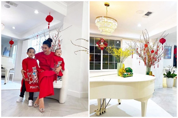 Penthouse sang chảnh nhà vợ chồng MC Thành Trung trang hoàng rực rỡ, ngập sắc hoa đón Tết-16