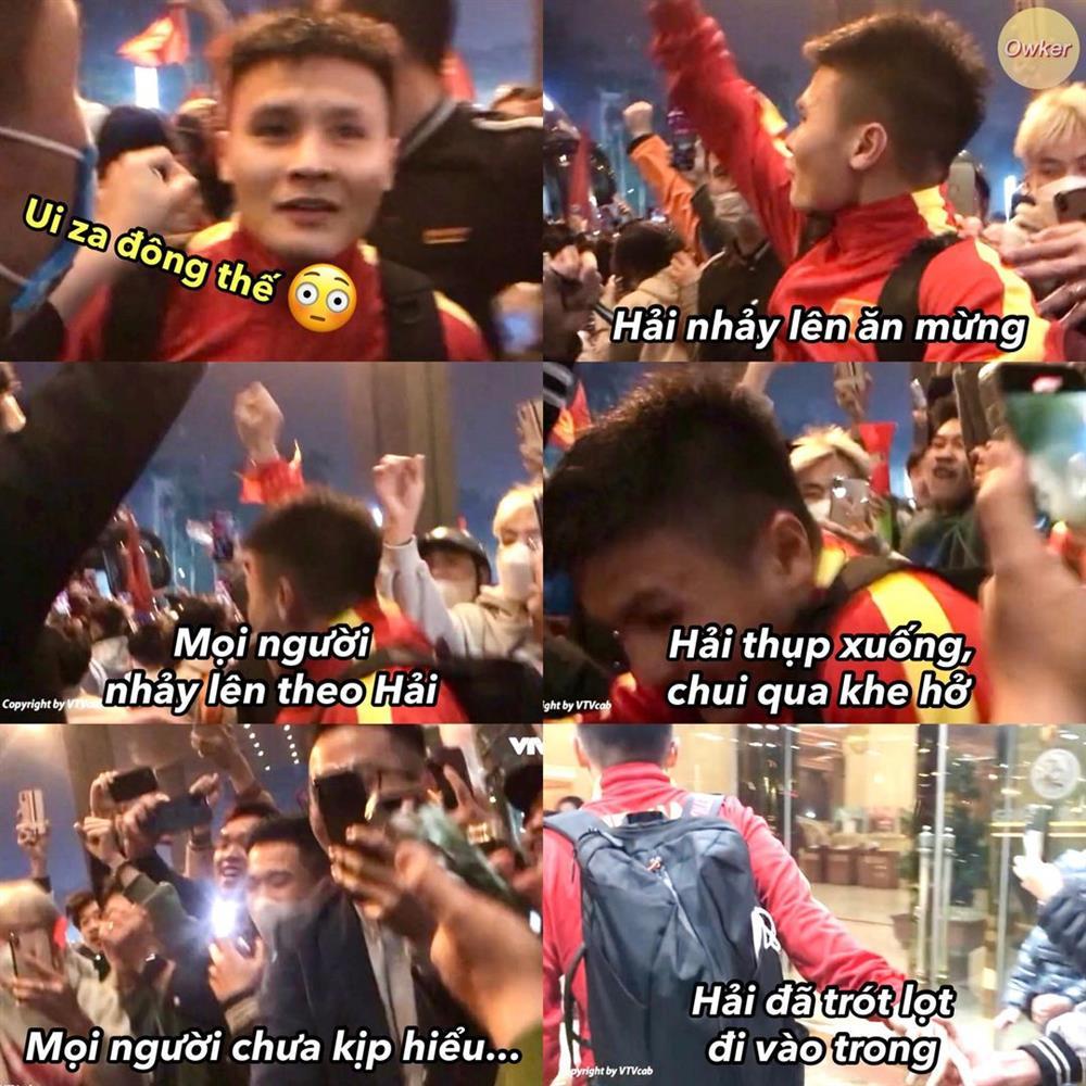 Bật cười khoảnh khắc Quang Hải lẩn trốn khi bị fans bao vây-1