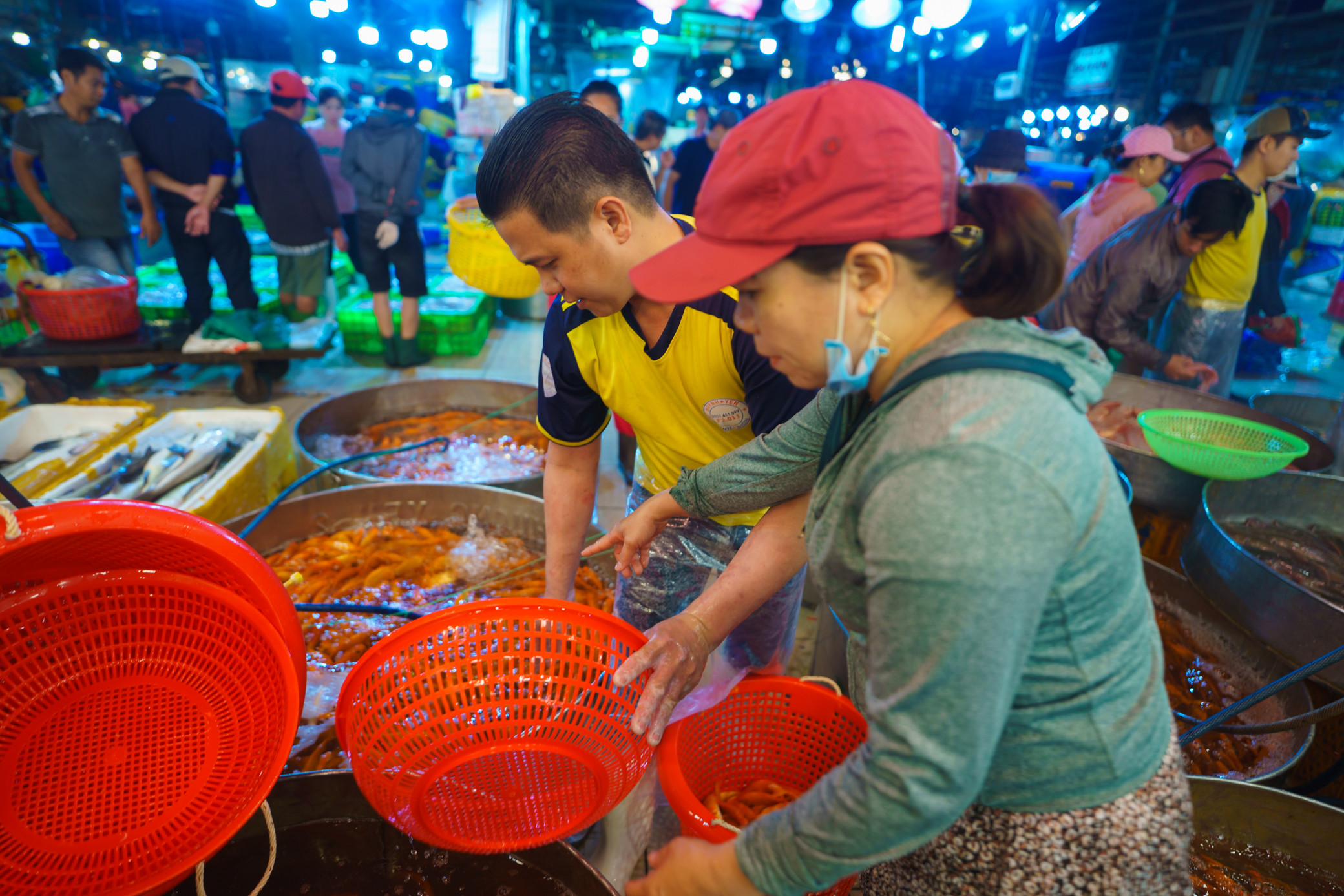 Chợ cá chép lớn nhất TP.HCM nhộn nhịp về đêm-10