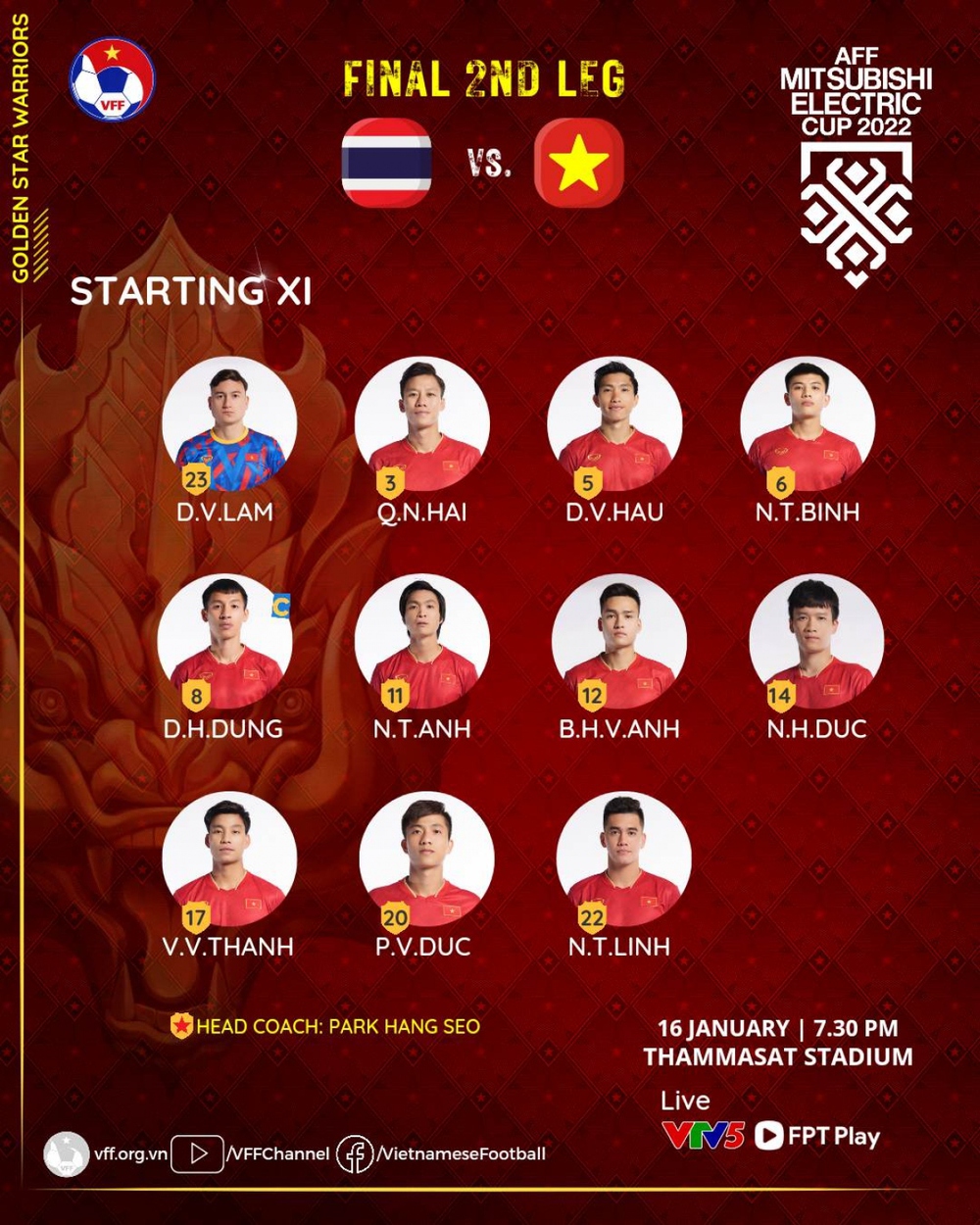 ĐT Việt Nam nhìn Thái Lan đăng quang tại AFF Cup 2022 ở trận đấu chia tay thầy Park-19