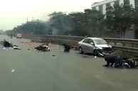 Tài xế lao vào 6 xe máy khiến 8 người bị thương ở Hà Nội có nồng độ cồn