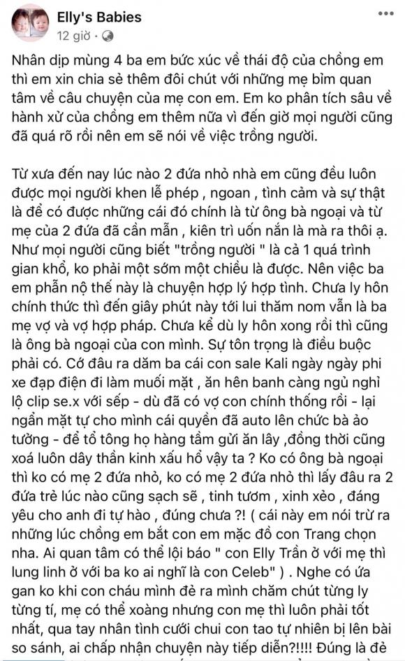 Elly Trần tiết lộ bố ruột nhắn tin mắng chồng Tây của cô vì thiếu lễ độ với người lớn-1