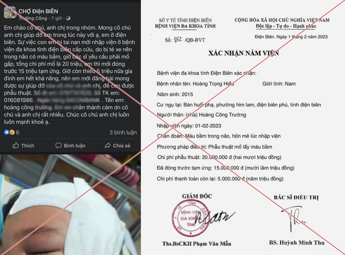 Cảnh giác việc lừa đảo kêu gọi quyên góp tiền chữa bệnh ở Điện Biên-1