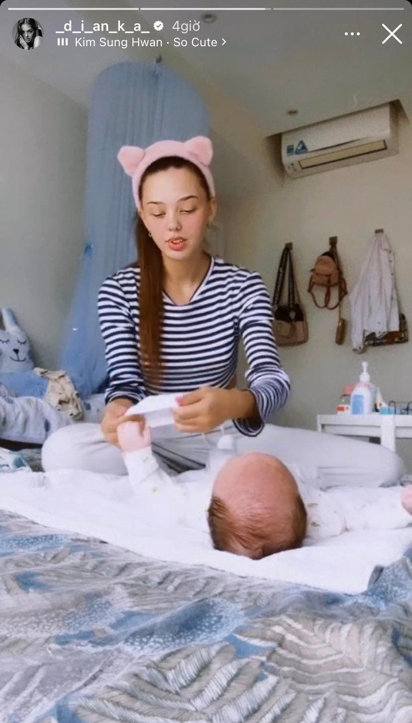 Vợ Bùi Tiến Dũng thoải mái khoe mặt mộc, để lộ diện mạo chuẩn mẹ bỉm khi ở nhà-4