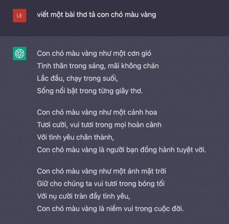 Dân mạng cười ngất với cách nịnh vợ và làm thơ cực độc của ChatGPT-6