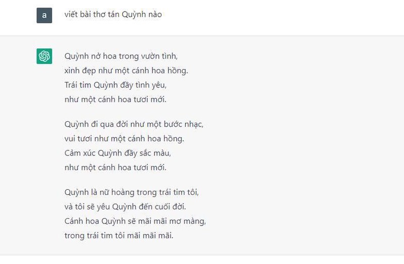 Dân mạng cười ngất với cách nịnh vợ và làm thơ cực độc của ChatGPT-9