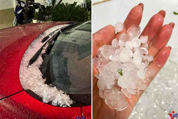 Clip: Mưa đá bất ngờ giáng xuống bãi biển Venice-1