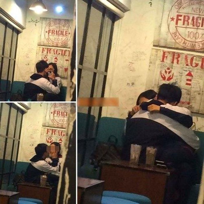 Cặp đôi học sinh hôn nhau tại quán cafe khiến netizen nóng mắt-12