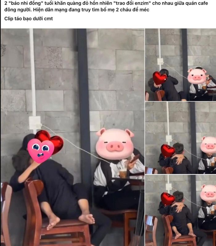 Cặp đôi học sinh hôn nhau tại quán cafe khiến netizen nóng mắt-1