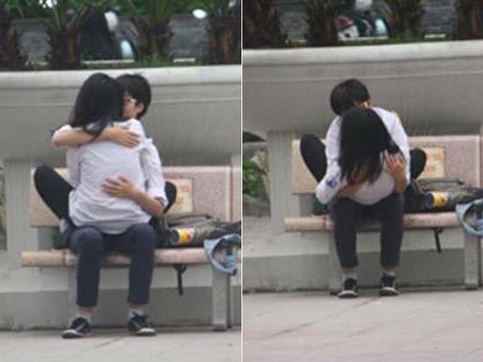 Cặp đôi học sinh hôn nhau tại quán cafe khiến netizen nóng mắt-9