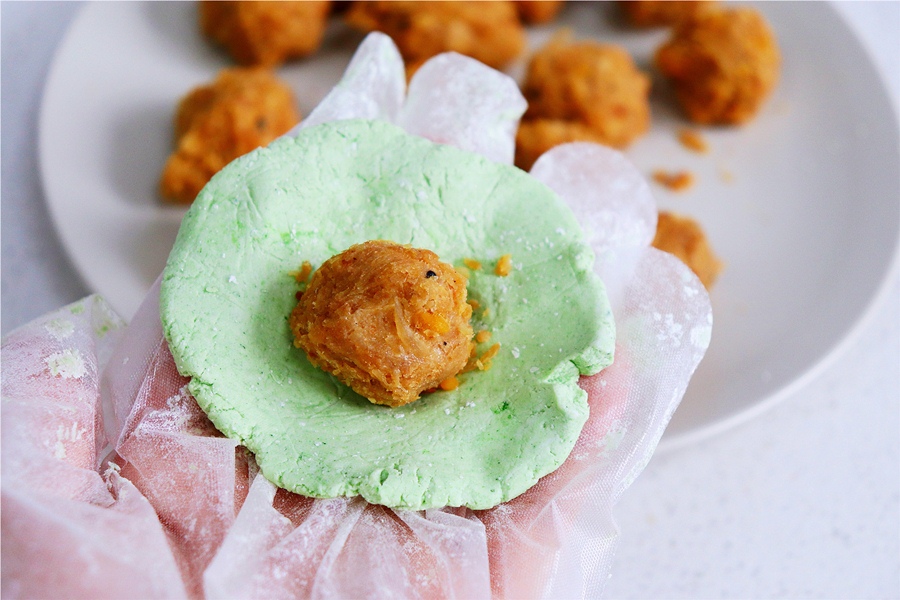 Cách làm bánh nếp chà bông trứng muối dẻo mềm thơm nức-7