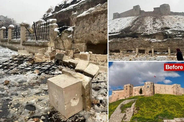 Lâu đài 2.000 năm tuổi từ thời La Mã bị tàn phá nặng nề do động đất ở Thổ Nhĩ Kỳ-1