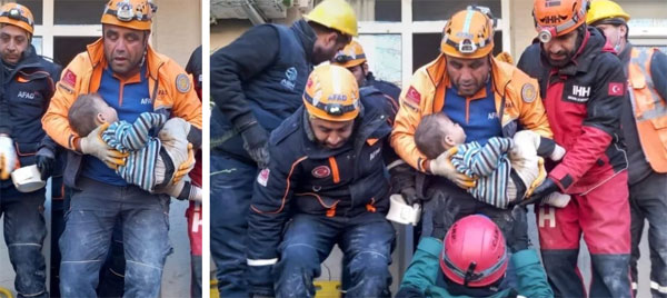 Điều kỳ diệu trong thảm họa động đất Thổ Nhĩ Kỳ - Syria: Bé trai 2 tuổi sống sót sau 78 tiếng bị chôn vùi dưới đống đổ nát-1