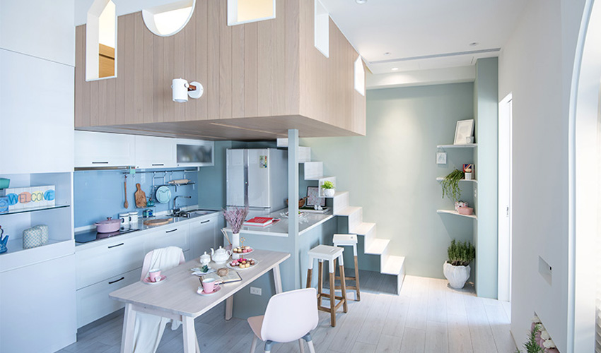 Căn hộ 15m² có thiết kế bí mật giúp gia đình 3 người sống thoải mái-1