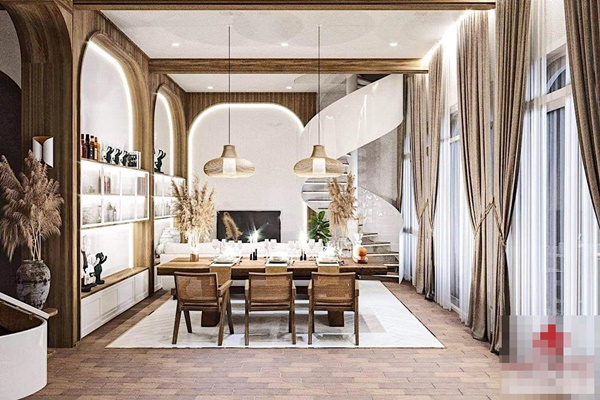 Ngôi nhà mái ngói đỏ, xây gạch thẻ để mộc tạo không gian thiên nhiên gần gũi-24