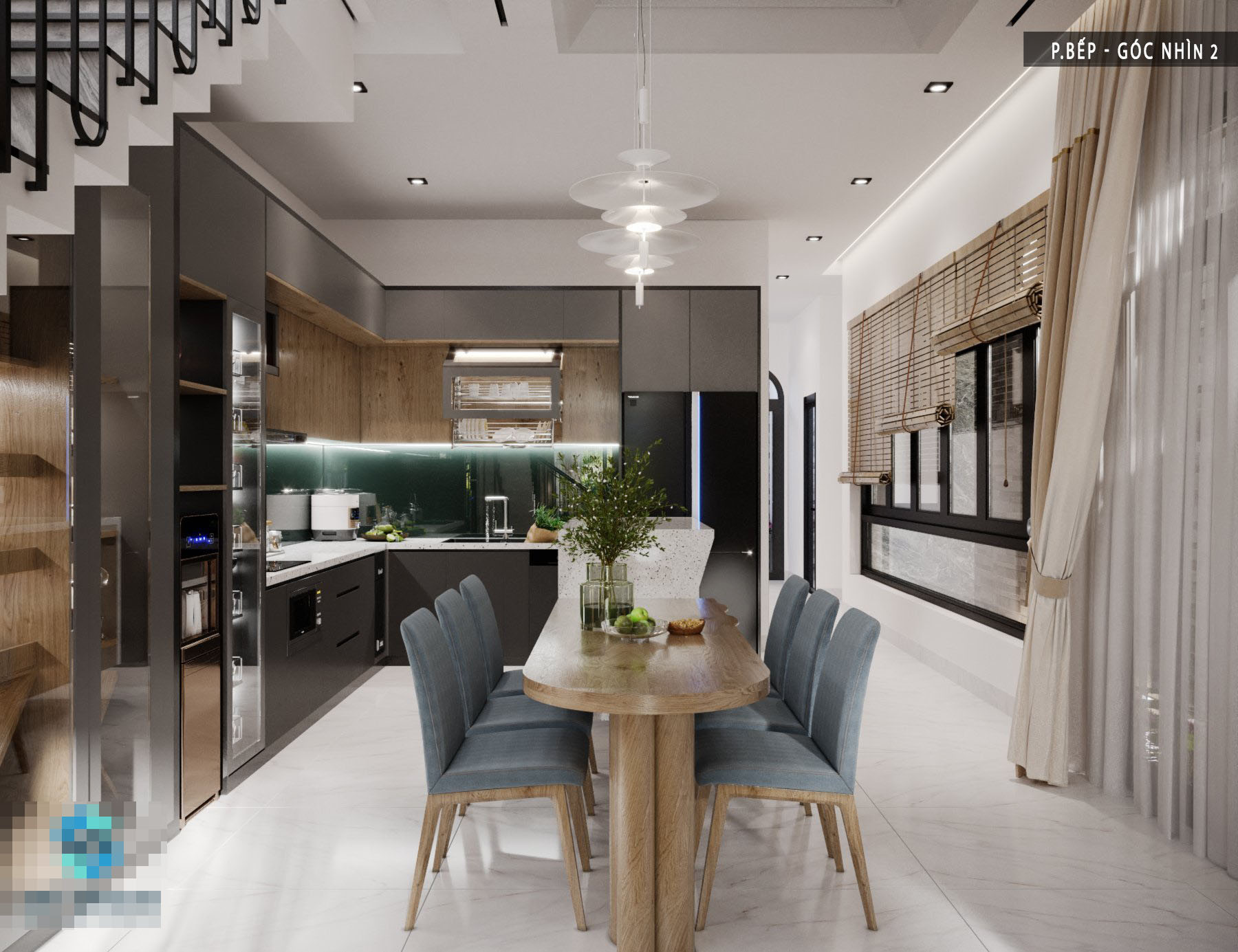 Mẫu nhà phố 3 tầng hiện đại, tích hợp vườn treo chan hòa ánh sáng-4