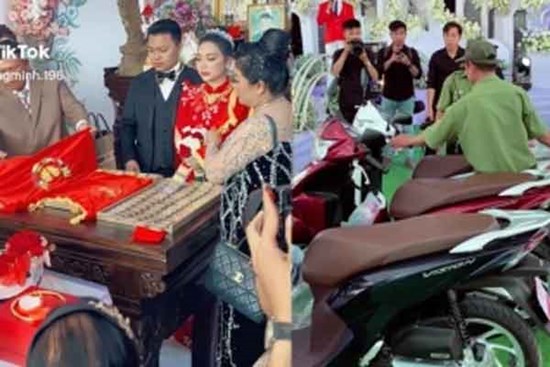 Choáng khách dự đám cưới được tặng vàng, xe máy ở Bình Dương