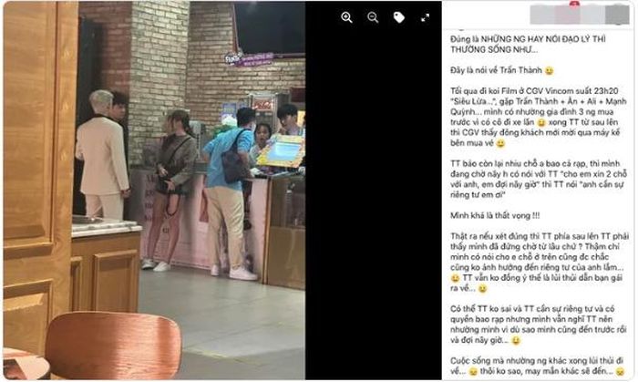 Ồn ào Trấn Thành ở rạp chiếu, CGV đã xin lỗi, vì sao Trấn Thành vẫn im lặng?-1