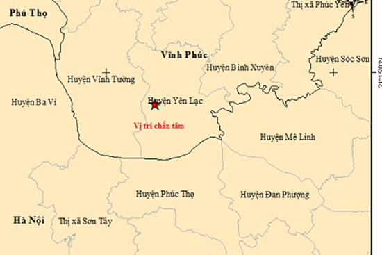 Xảy ra động đất giáp Hà Nội