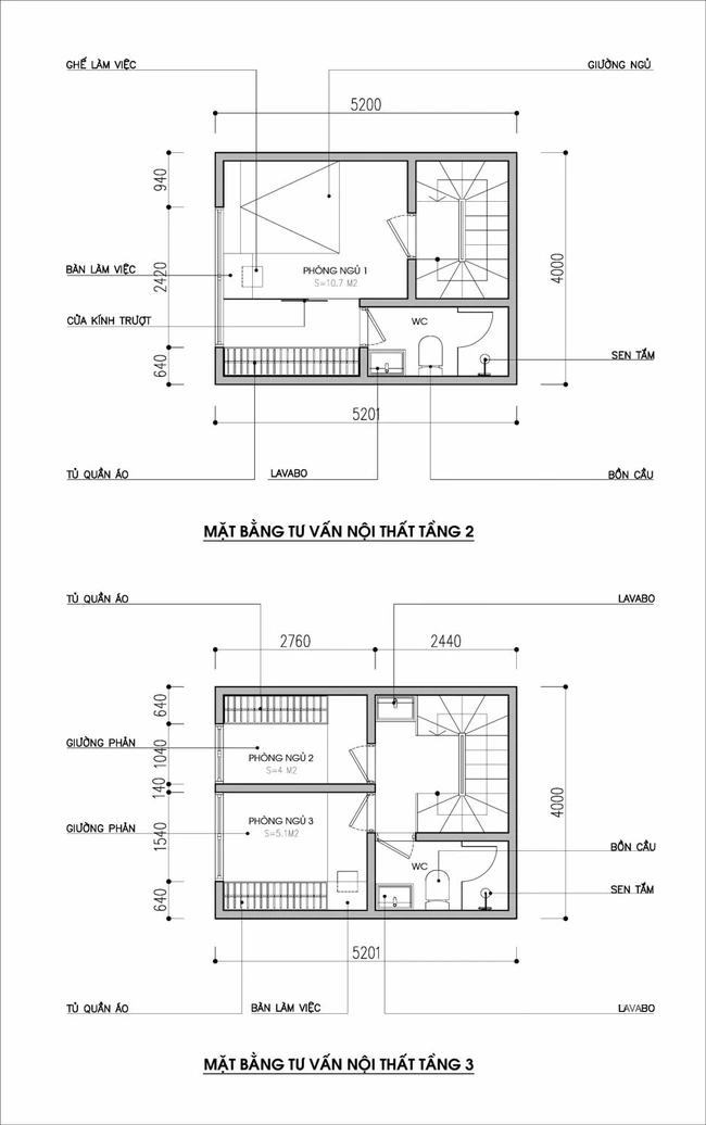 Thiết kế nội thất nhà ống diện tích 21m² với 3 phòng ngủ thoáng mát-2