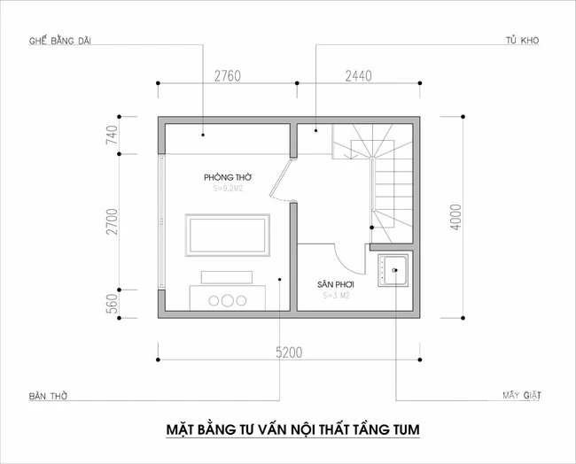 Thiết kế nội thất nhà ống diện tích 21m² với 3 phòng ngủ thoáng mát-3