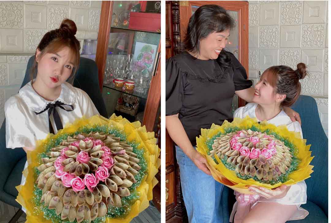 Bó hoa 8/3 đặc biệt từ mẹ chồng tương lai, những lời đính kèm càng khiến cô gái trẻ rưng rưng xúc động-3