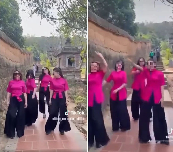 Nhóm TikToker nữ nhảy múa phản cảm nơi tôn nghiêm gây phẫn nộ-1