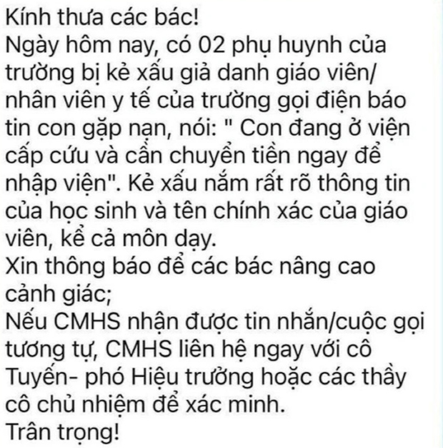 Chiêu lừa con đang cấp cứu, chuyển tiền gấp xuất hiện tại Hà Nội-1
