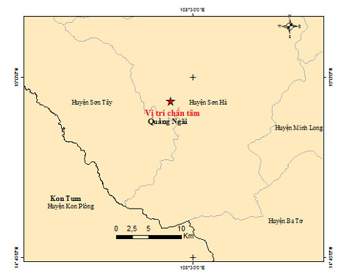 Quảng Ngãi, Kon Tum liên tiếp xảy ra động đất-1