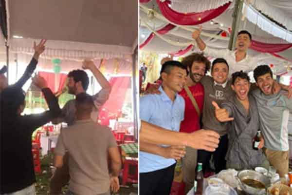 Chuẩn bị hôn cô dâu, chú rể ngã trên sân khấu vì điều này-13