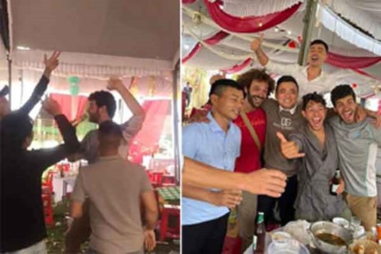 Đi ngang đám cưới quê, anh Tây vào 'quẩy' ké hài hước