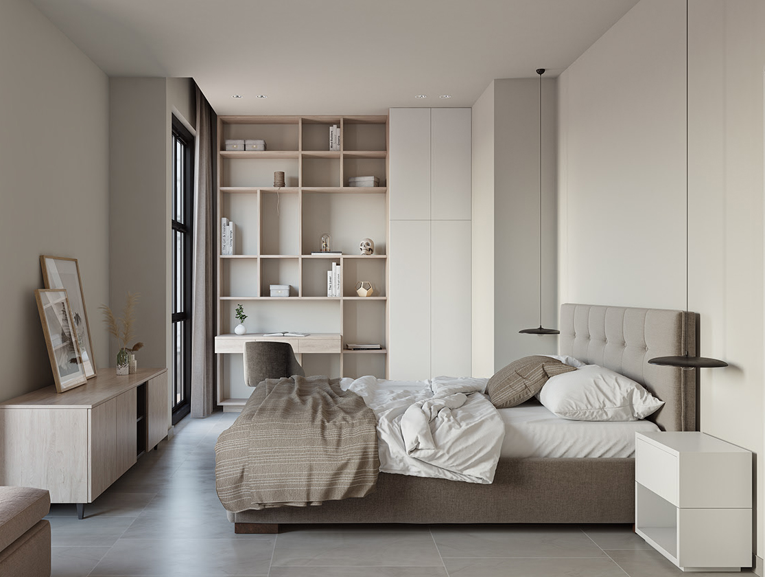 Thiết kế nhà tập thể 50m² ấn tượng với gam màu đen và gỗ-10