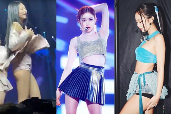 BLACKPINK nhiều lần hớ hênh vì trang phục diễn kiệm vải