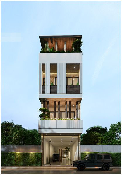 Nhà ống hiện đại sử dụng giải pháp điều hòa mát lạnh với phòng xông hơi nghỉ dưỡng-1