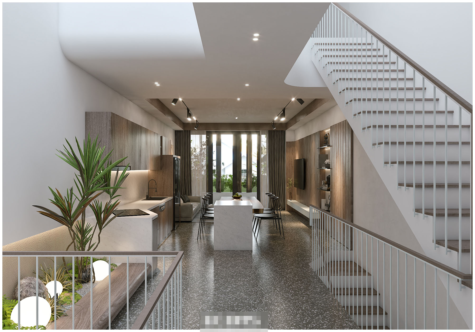 Nhà ống hiện đại sử dụng giải pháp điều hòa mát lạnh với phòng xông hơi nghỉ dưỡng-4