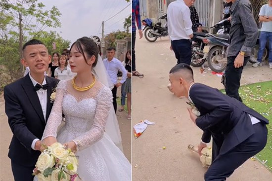 Né tránh để hoa cưới rơi xuống đất, hội bạn bị netizen chỉ trích