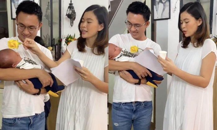 Mâu Thủy hé lộ dung mạo ông xã trong dịp đầy tháng con đầu lòng-1