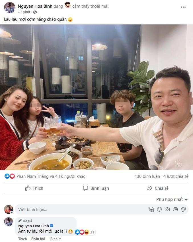 Shark Bình đăng ảnh ăn tối cùng Phương Oanh và 2 con, khoe khoảnh khắc hạnh phúc-1