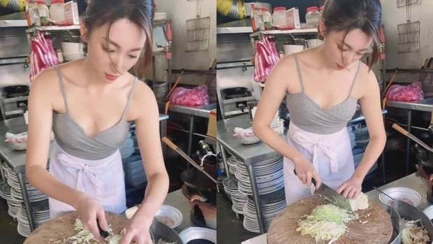 Quá xinh đẹp, hotgirl bán cơm rang gây náo loạn cả chợ-1