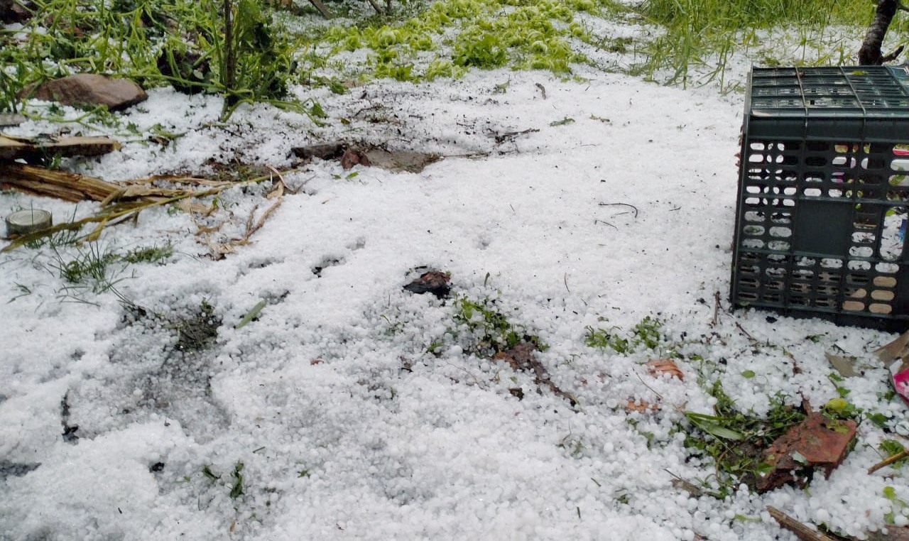 Điện Biên xuất hiện mưa đá kèm dông lốc, có nơi đá phủ trắng mặt đất-2