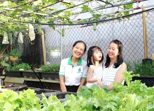 Vườn rau trái trĩu quả trên mái nhà của bà chủ 8X-6