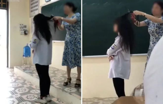 Cô giáo ở Vĩnh Phúc trình bày lý do cầm kéo cắt tóc nữ sinh ngay tại lớp học-1
