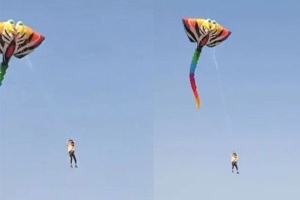 Ham hố chơi diều khổng lồ, người đàn ông suýt mất mạng-1