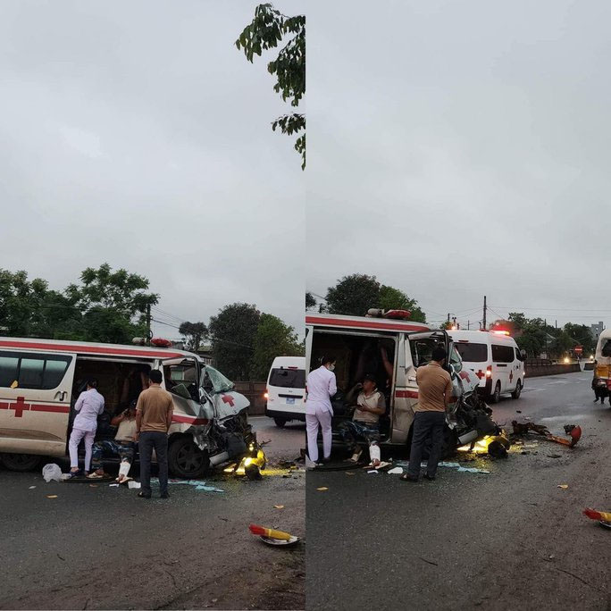 Nguyên nhân vụ tai nạn giữa xe cứu thương và xe buýt khiến 2 người bị thương-1